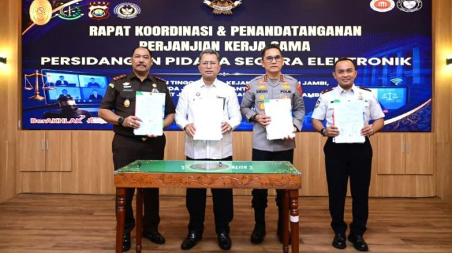Polda Jambi Perkuat Sinergi Aparat Penegak Hukum melalui Persidangan Pidana Secara Elektronik